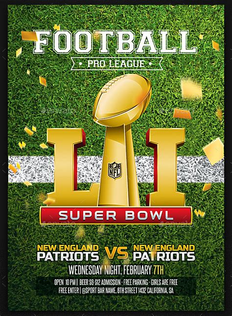 Super Bowl Party Flyer Template AI